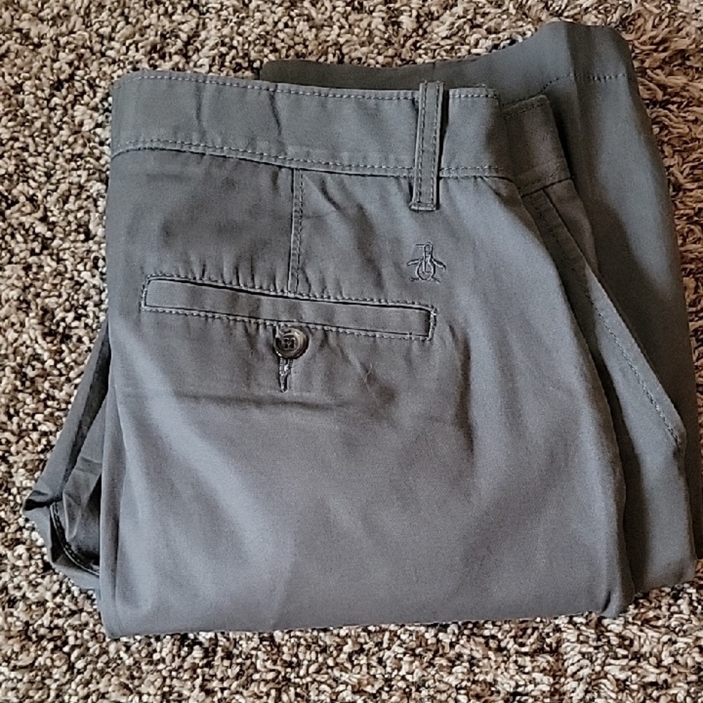 Original Penguin Men's Charcoal Chinos